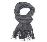 Ella Jonte Herren Winterschal Blau oder Grau meliert - Weicher Viskose-Woll-Mix - Warm, Modern & Urban mit Fransen - Stilvoller Schal für Herbst & Winter