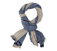 Ella Jonte Herrenschal in Leinen-Optik Baumwolle - Breiter leichter Ganzjahres-Schal mit Crinkle-Effekt - Weich & atmungsaktiv - Casual & Elegant