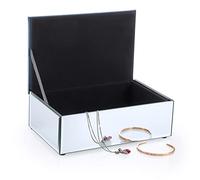 ELLDOO Schmuckkästchen, verspiegelte Glas-Aufbewahrung mit zerkleinerten Diamanten, luxuriöser dekorativer Organizer für Ohrringe, Ringe, Halsketten, Armbänder, Uhren