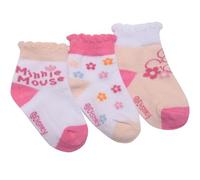 Ellepi Disney Babysocken - Set 3 Paar mit Minnie und Micky Maus, weich, aus natürlicher Baumwolle, Minnie Rosa, 0- 6 Monate