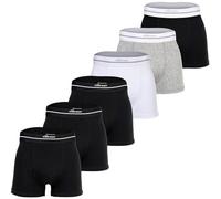 Boxershorts ELLESSE "Boxershort AMBRIA Trunks 6P 6er Pack", Herren, Gr. M, bunt (schwarz (mono), schwarz, weiß, grau), Obermaterial: 95% Polyester PES. 5% Elasthan EL., Unterhosen (48882764-M) schwarz