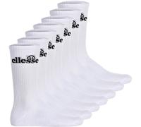 Ellesse Unisex Sport-Socken, 7 Paar - Trego Sport Sock, Crew Socks, Tennis, Ripp-Bündchen, Logo Weiß 47-49