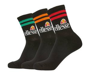 ELLESSE ellesse Unisex Sportsocken PULLO, 3 Paar - Tennissocken, Crew Socken, Logo (PULLO) 41-46 Schwarz/Bunt