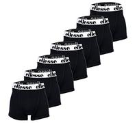 Ellesse Herren Boxer Shorts, 7er Pack - Yema Boxershorts, Logobund, Ohne Eingriff, Cotton Stretch, Schwarz/Weiß S