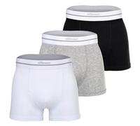 ellesse Herren Boxershorts, 3er Pack - AMBRIA, Trunks, Logobund, einfarbig Schwarz/Weiß/Grau / M M Mehrfarbig