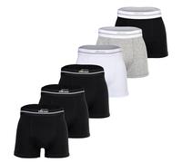 ELLESSE ellesse Herren Boxershorts, 6er Pack - AMBRIA, Trunks, Logobund, einfarbig (TB_SHB22844-6P) S Schwarz (Mono)/Schwarz/Weiß/Grau