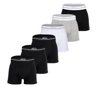 Boxershorts ELLESSE "Boxershort AMBRIA Trunks 6P 6er Pack", Herren, Gr. L, bunt (schwarz (mono), schwarz, weiß, grau), Obermaterial: 95% Polyester PES. 5% Elasthan EL., Unterhosen (48882764-L) schwarz