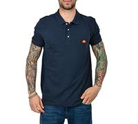 Ellesse Herren-Poloshirt Kurzarm Logo Patch Stickerei 100% Baumwolle, marineblau, Small