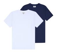 ellesse Herren T-Shirt 2er Pack - ACCIANO, Kurzarm, Rundhals, Logo, Baumwolle, einfarbig Weiß/Dunkelblau L
