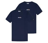 ellesse Herren T-Shirt 2er Pack - OLLIO 2, Kurzarm, Rundhals, Logo, Baumwolle, einfarbig Dunkelblau / M M Blau