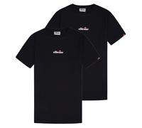 ellesse Herren T-Shirt 2er Pack - OLLIO 2, Kurzarm, Rundhals, Logo, Baumwolle, einfarbig Schwarz M