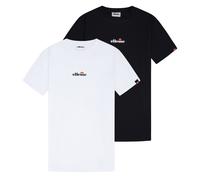 ellesse Herren T-Shirt 2er Pack - OLLIO 2, Kurzarm, Rundhals, Logo, Baumwolle, einfarbig Schwarz/Weiß / M M Mehrfarbig