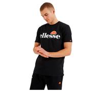 Ellesse Herren Prado T-Shirt mit großem Logo, Kurzarm, Schwarz, M EU