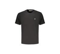 Ellesse Small Logo M - T-Shirt für Herren aus 100% Baumwolle - kleine Logo-Stickerei im Kontrast auf dem Herzen - Rib Kragen - Tennis Style, Schwarz , XL