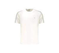 Ellesse Small Logo M - T-Shirt für Herren aus 100% Baumwolle - kleine Logo-Stickerei im Kontrast auf dem Herzen - Rib Kragen - Tennis Style, weiß, XL