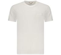 Ellesse Small Logo - T-Shirt für Herren, 100 % Baumwolle, inspiriert vom Tennis - gestickte Grafik - Kragen aus Rib - Reg Passform, Weiß, Medium