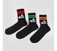 ellesse Unisex Sportsocken PULLO im Pack - Tennissocken, Vorteilspack, Crew Socken, Logo Schwarz/Bunt EU 40-43 3er Pack (1x3P)