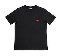 Ellesse T-Shirt Kurzarm Herren Rundhalsausschnitt Logo Patch Stickerei 100% Baumwolle, Schwarz , Small