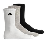 ellesse Unisex Socken, 3er Pack - ALACRE, Crew Socken, Logo, einfarbig Schwarz/Weiß/Grau 37-42,5