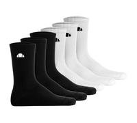 ellesse Unisex Socken, 6er Pack - ALACRE, Crew Socken, Logo, einfarbig Schwarz/Weiß 41-46