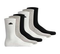 ellesse Unisex Socken, 6er Pack - ALACRE, Crew Socken, Logo, einfarbig Schwarz/Weiß/Grau 37-42,5