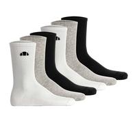 ellesse Unisex Socken, 6er Pack - ALACRE, Crew Socken, Logo, einfarbig Schwarz/Weiß/Grau / 41-46 41-46 Mehrfarbig