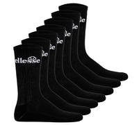 Ellesse Unisex Sport-Socken, 7 Paar - Trego Sport Sock, Crew Socks, Tennis, Ripp-Bündchen, Logo Schwarz 36-38