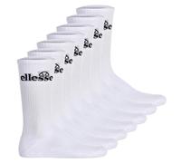 Ellesse Unisex Sport-Socken, 7 Paar - Trego Sport Sock, Crew Socks, Tennis, Ripp-Bündchen, Logo Weiß 36-38
