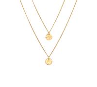 Elli 2-lagig Layer Plättchen gehämmert 925 Silber goldfarben Damen