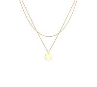 Elli 2-lagig Layer Plättchen Kreis 925 Silber goldfarben Damen