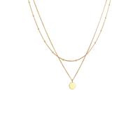 Elli 2-lagig Layer Plättchen Kreis 925 Silber goldfarben Damen