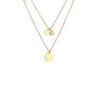 Elli 2-lagig Layer Plättchen Zirkonia Geo 925 Silber goldfarben Damen