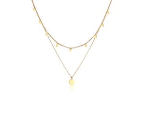 Elli 2er Set Choker Layer Plättchen Geo Look 925 Silber 40 Damen