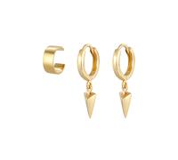 Elli 2er Set Hänger Earcuff Creole Dreieck 925 Sterling Silber goldfarben Damen