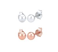 Elli 2er Set Kreis Bicolour Geo 925 Silber vergoldet rosefarben Damen