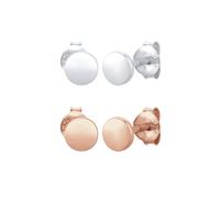 Elli 2er Set Kreis Geo Basic Bicolour 925 Silber Rosa Damen