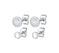 Elli 2er-Set Ohrstecker Kristalle Plättchen Farbe Silber silberfarben Damen
