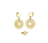 Elli 2er Set Ornament Ohrhänger Earcuff 925 Silber goldfarben Damen
