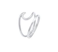 Elli 2er Set Wave Welle Bandring Basic 925 Silber 56 Damen