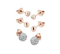 Elli Ohrring-Set »3er Set Kristalle rosé vergoldet«