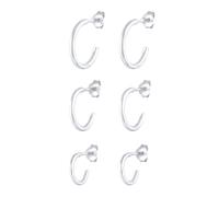 Elli 3er Set Creolen Stecker Basic Trend 925 Silber silberfarben Damen