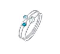 Elli 3er Set Stacking Blau 925 Silber, mit Kristallen von Swarovski® 58 Damen