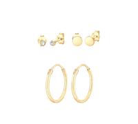 Elli 3er Set Stecker 925 Silber, mit Kristallen von Swarovski® goldfarben Damen