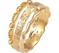 Elli 3er Set Wellen Kugel Bandring Gehämmert 925 Silber 56 Damen
