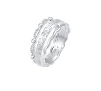 Elli 3er Set Wellen Kugel Bandring Gehämmert 925 Silber 56 Damen