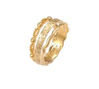 Elli 3er Set Wellen Kugel Bandring Gehämmert 925 Silber 58 Damen