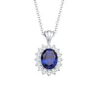 Halskette Royal Saphirblau Zirkonia 925 Sterling Silber Elli Blau 4Q693/60X001