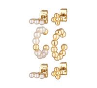 Elli 4er-Set Ohrstecker Earcuff Glasperlen Farbe Gold OneSize Damen