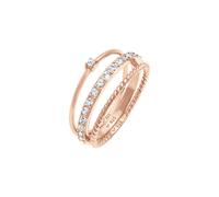 Elli, Ring Kristalle Stapelring 3er Set 925 Silber in rosa, Schmuck für Damen Gr. 54 mm