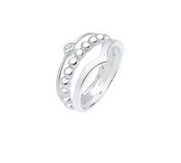 Elli, Ring 3er Set Solitär Kristall 925 Silber in silber, Schmuck für Damen Gr. 58 mm